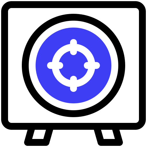 Target objective hobbies and free time targeting icon