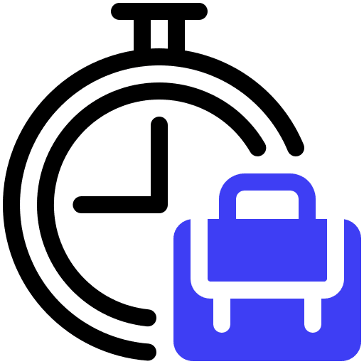 Time timer clock suitcase icon