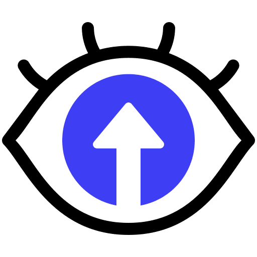 Vision growth strategy arrow up icon