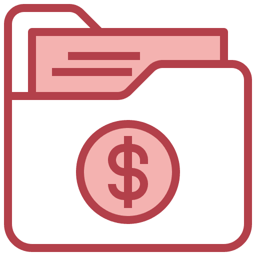 Folder dollar coin money icon