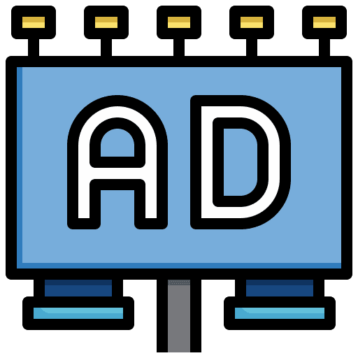Billboard city advertisement marketing icon