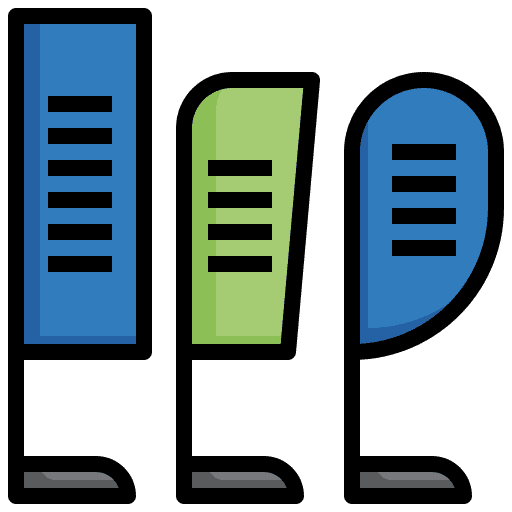 Bow flags marketing ads promotion icon