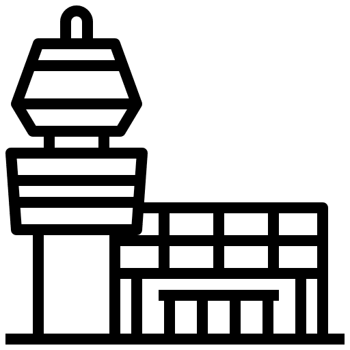 Control tower flight building control tower icon