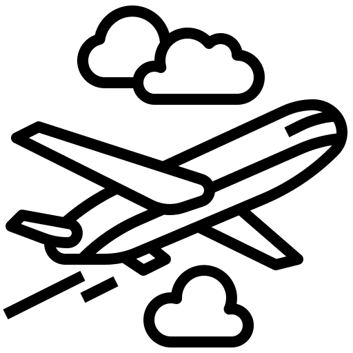 Fly jet plane sky airport icon