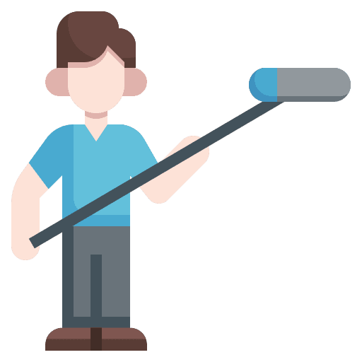 Boom operator man microphone user icon