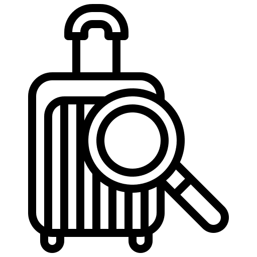 Inspection case suitcase luggage icon