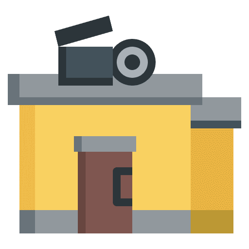 Film studio architecture and city building film studio icon Film studio architecture and city building film studio icon
