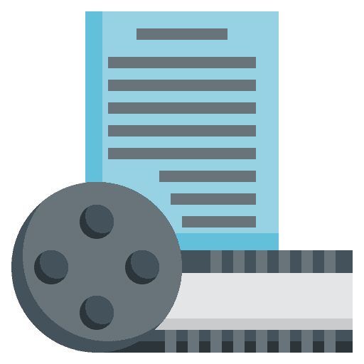 Screenplay filming entertainment script icon Screenplay filming entertainment script icon