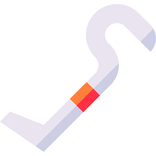 Crowbar firefighter utensil construction and tools icon