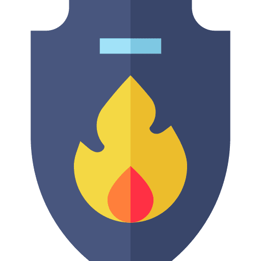 Shield firefighter firewall shield icon