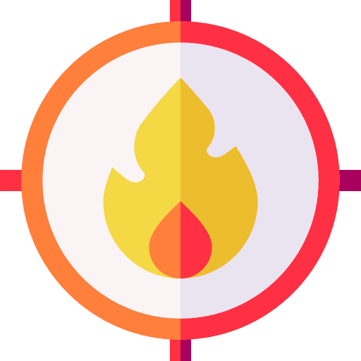 Target burn firefighters target icon