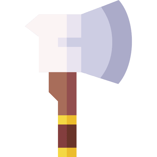 Axe chopping wood cutting carpentry icon