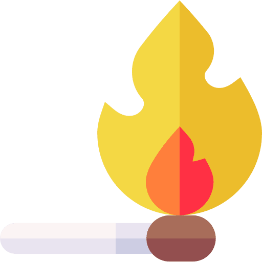 Match flame fire burning icon