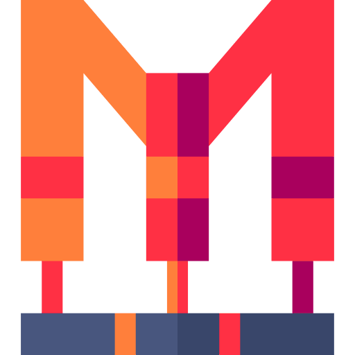 Safety harness security extreme sports safety icon