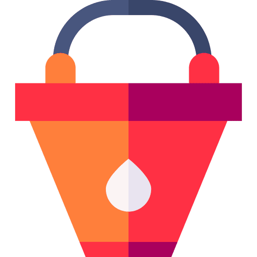 Bucket fire construction and tools tool icon