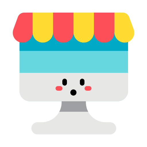Online shop retail face computer icon Online shop retail face computer icon