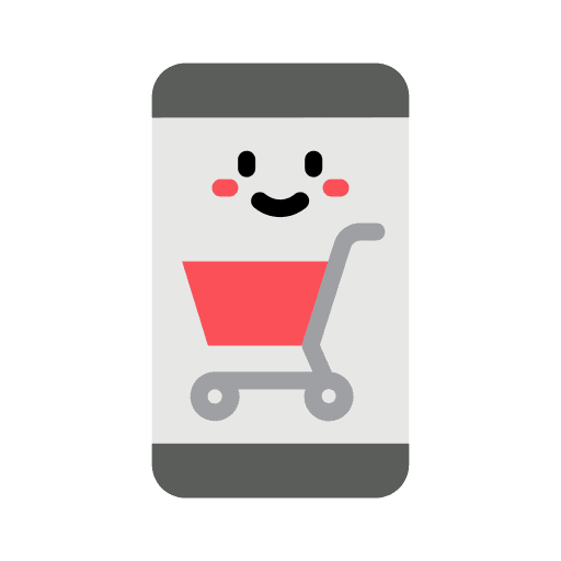 Online shopping face shop smartphone icon Online shopping face shop smartphone icon