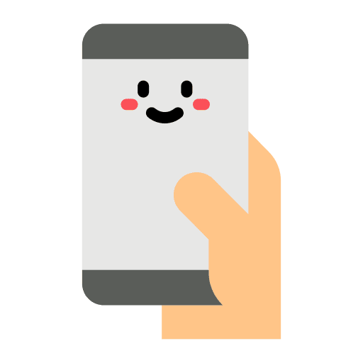Smartphone hand smartphone application icon