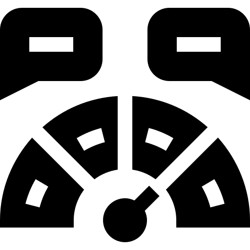 Evaluation commerce and shopping alternatives gauge icon