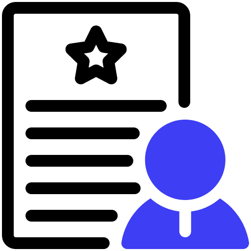 Client customer review star document icon