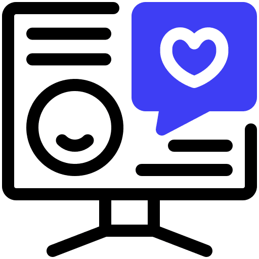 Computer social media marketing ui icon