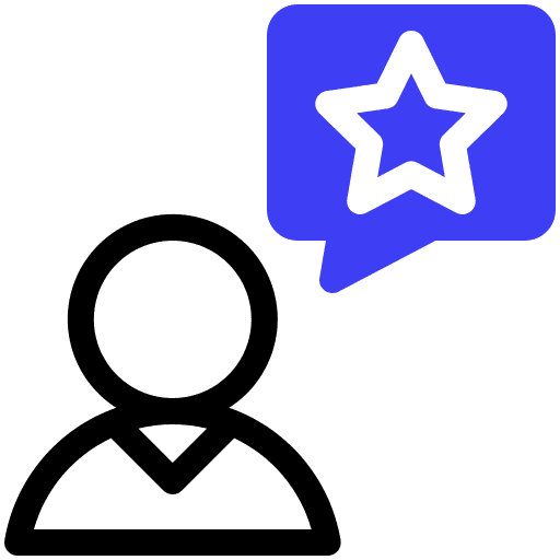 Customer rating customer review communications icon