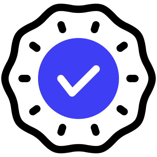 Guarantee check commerce and shopping badge icon