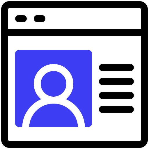 Website profile web page seo and web icon