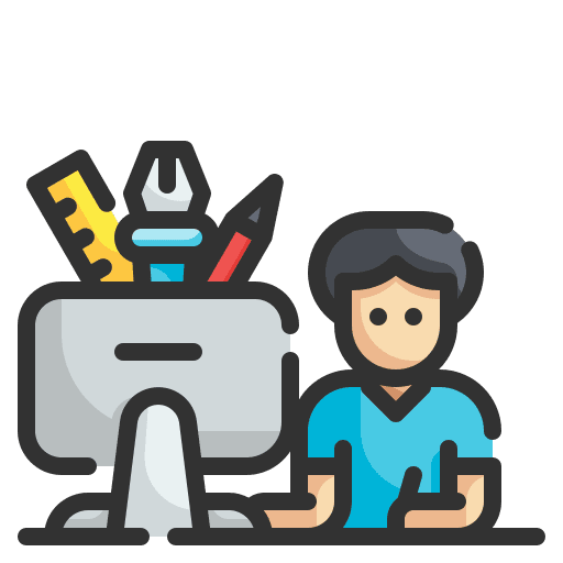 Designer designer freelance working icon