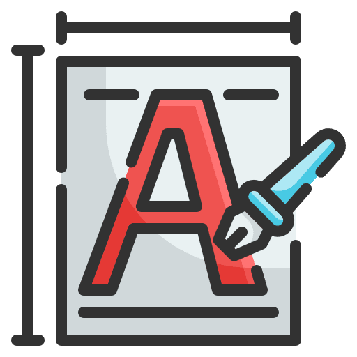 Font typography write art and design icon