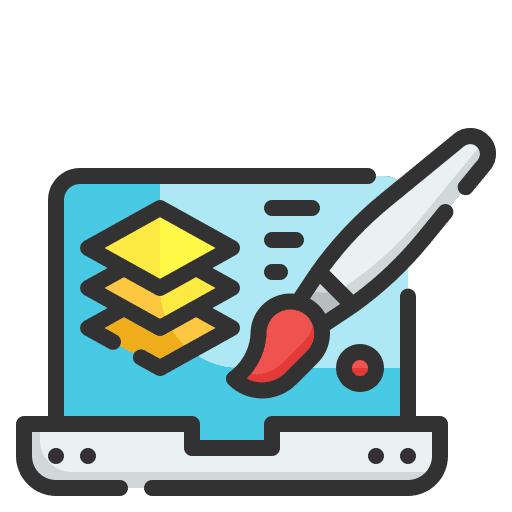 Paint brush design computer screen icon Paint brush design computer screen icon
