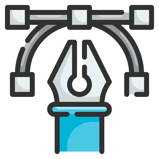 Pen line art and design tool icon Pen line art and design tool icon