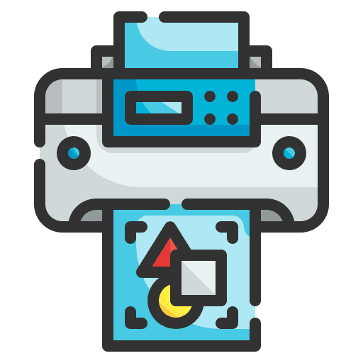Printer art and design paper ink icon