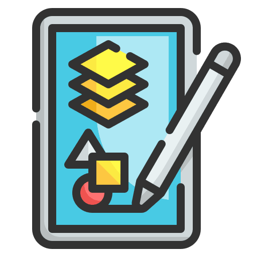 Tablet graphic pen art and design icon Tablet graphic pen art and design icon