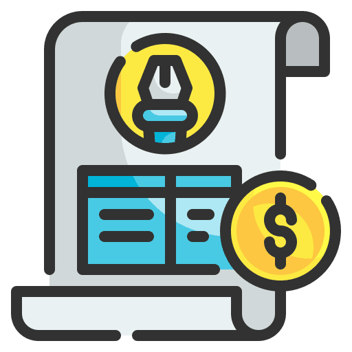 Invoice bill dollar art and design icon Invoice bill dollar art and design icon