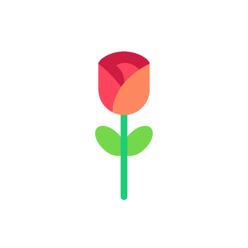 Rose botanical natural flower icon