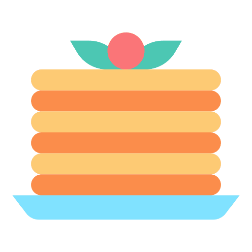 Pancake bakery food and restaurant pancake icon