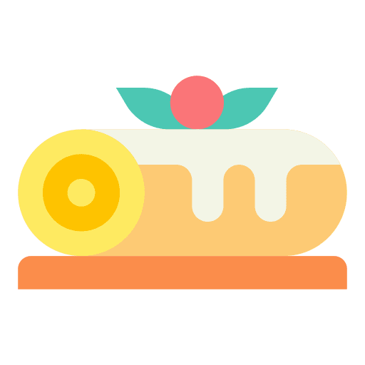 Roll cake dish food and restaurant roll cake icon