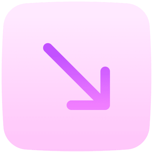 Down right arrow directional sign bottom right icon