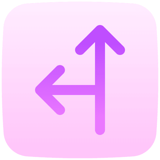 Junction t junction left up direction icon