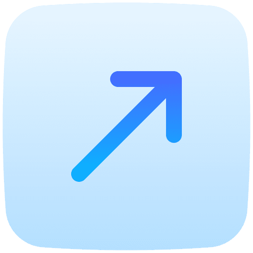 Top right diagonal arrow interface top right icon