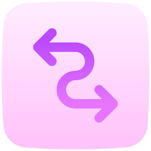 Zigzag signaling left directional sign icon