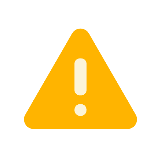 Caution exclamation mark signaling problems icon