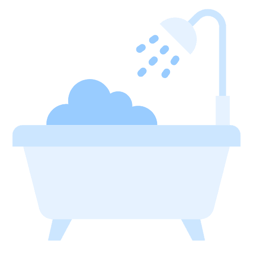Bathtub kid and baby bath tub clean icon