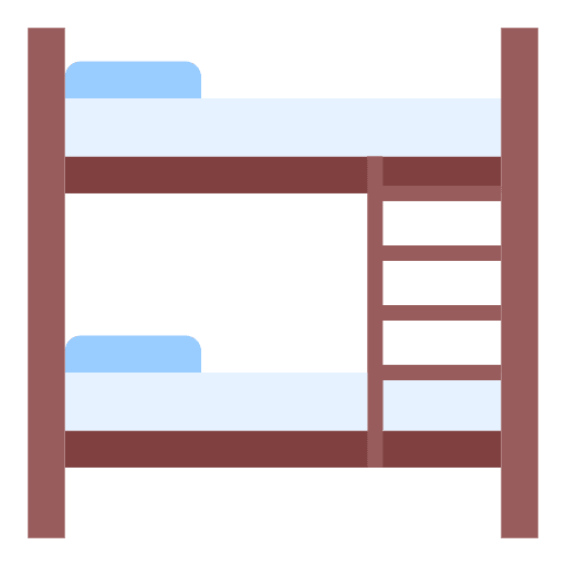 Bunk bed furniture and household hotel rest icon Bunk bed furniture and household hotel rest icon
