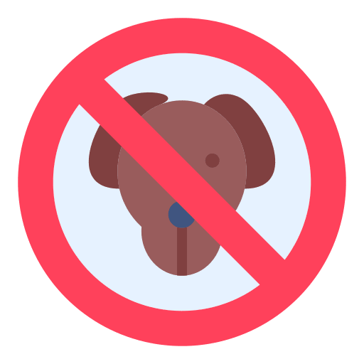 No pets not allowed signaling dog icon No pets not allowed signaling dog icon