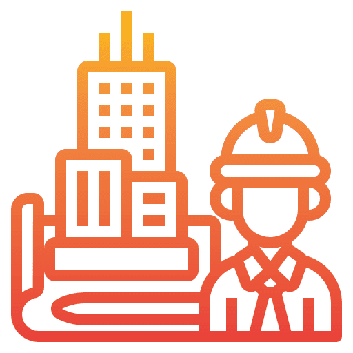Architect building construction and tools strategy icon