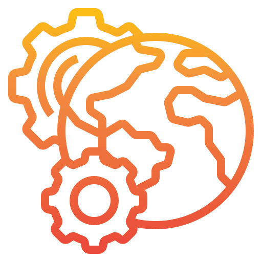 Forum processing worldwide earth grid icon