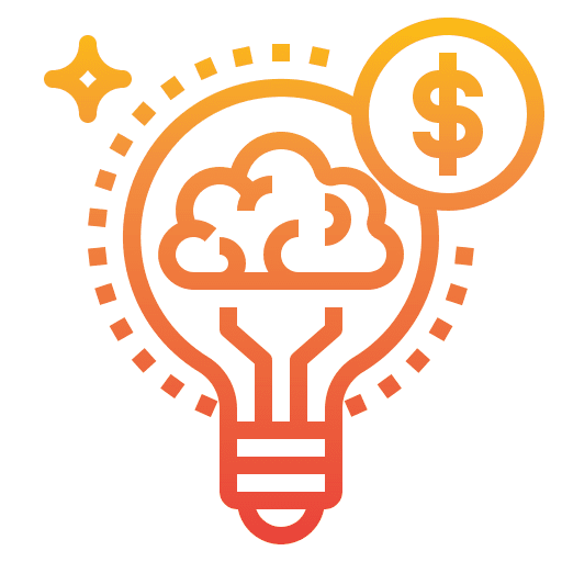 Idea thinking brain trading icon