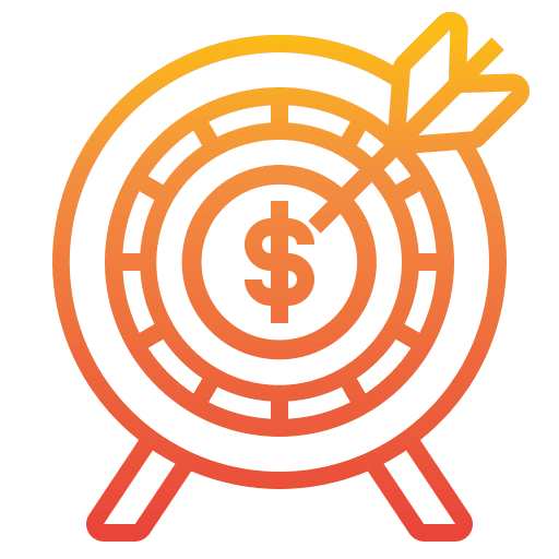 Target marketing objective business and finance icon Target marketing objective business and finance icon